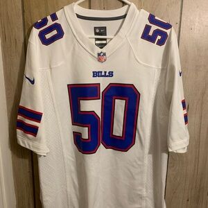 Buffalo Bills White Nike #50 jersey.